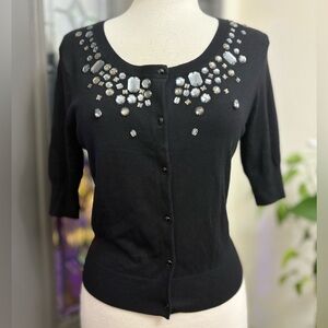 NWT Express Design Studi Black Embellished Cardigan Sweater. | Size L
